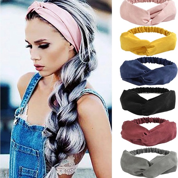 Cross cross Boho vintage head wrap Headbands 7 pack - Picture 3 of 6